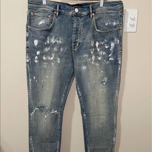 PURPLE BRAND - LIGHT WASH PAINT BLOWOUT - SLIM FIT